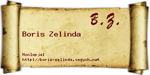 Boris Zelinda névjegykártya